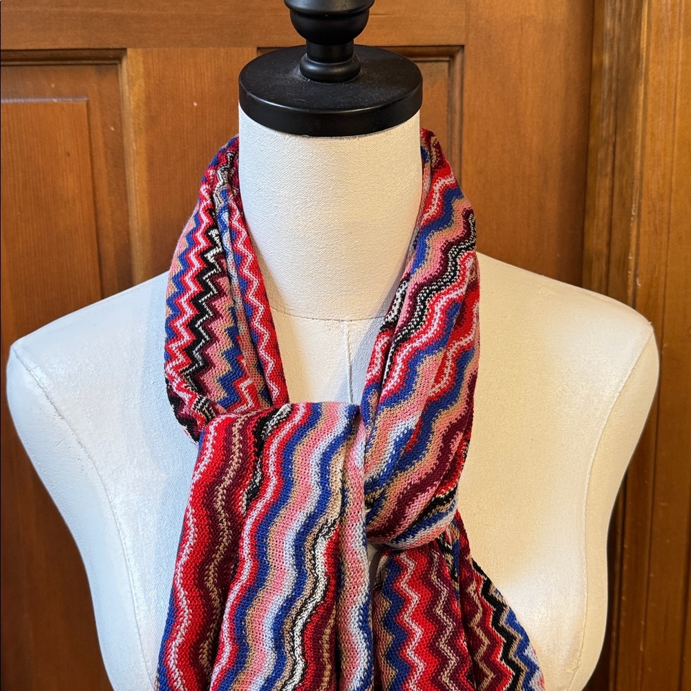 Missoni Multicolor Zigzag Knit Scarf - Picture 4 of 7